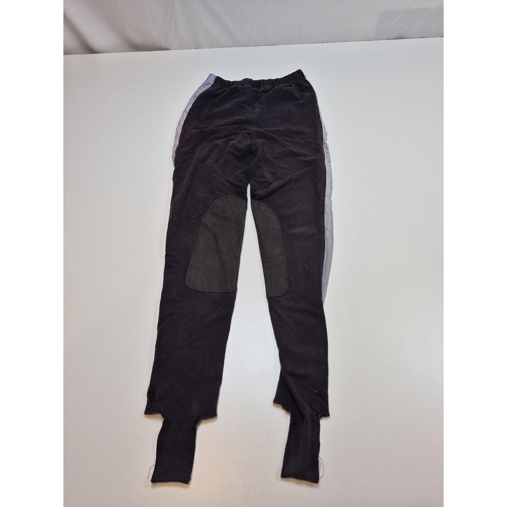 EQ Leggings Womens Small Black Stirrup Riding Pants Knee Patch Equestrian USA